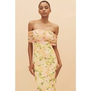 AFRM Mccall Off-The-Shoulder Mesh Maxi Dress - XS